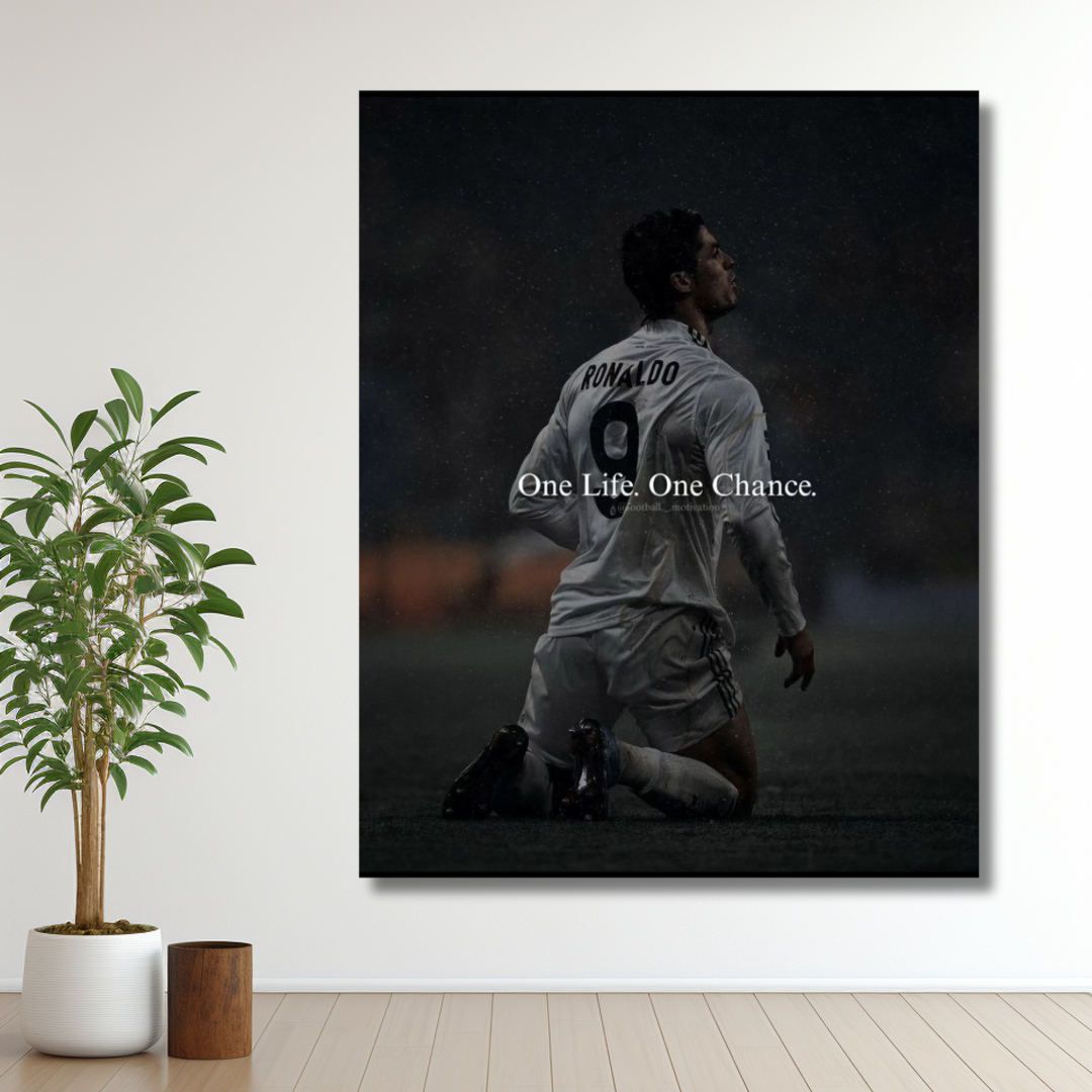 Cristiano Ronaldo: "One Life. One Chance." - Premium Framed Wall Art