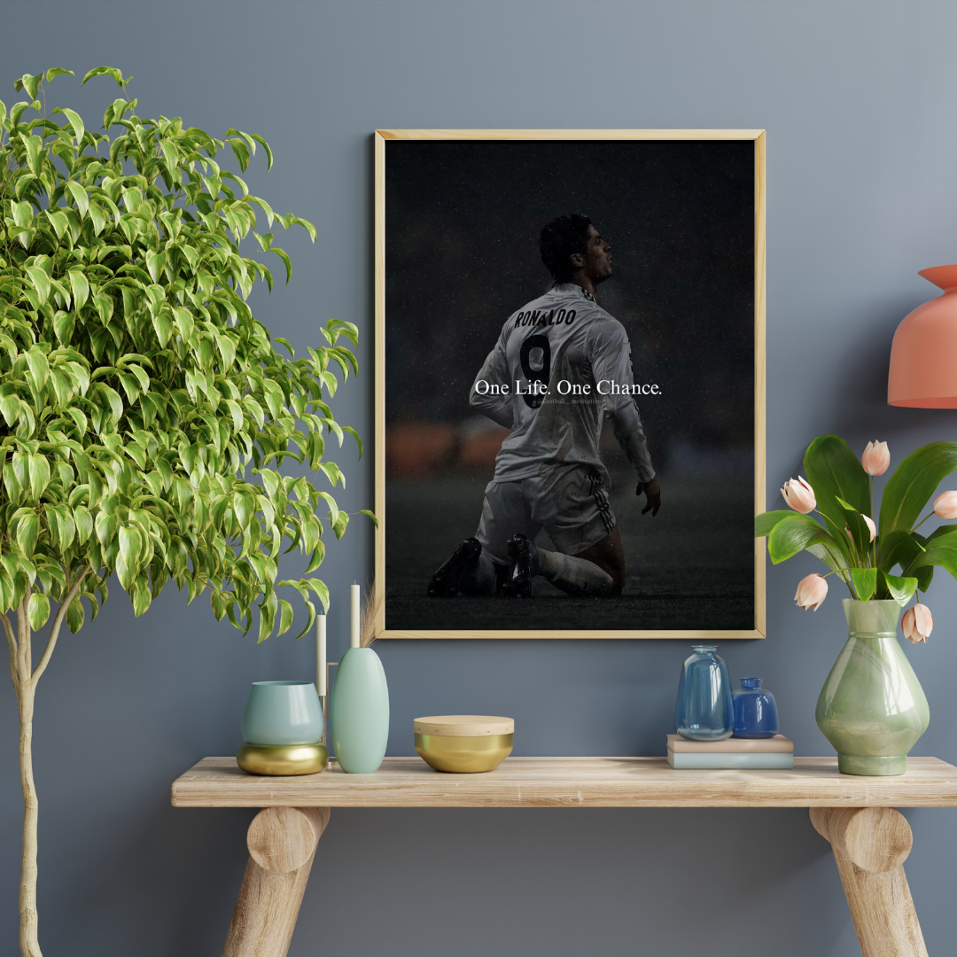 Cristiano Ronaldo: "One Life. One Chance." - Premium Framed Wall Art